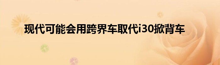 现代可能会用跨界车取代i30掀背车