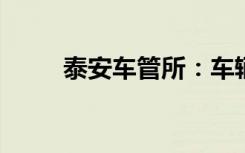 泰安车管所：车辆管理的专业之地