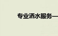 专业洒水服务——细节决定成败